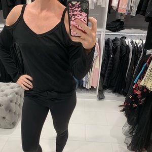 Z Supply open shoulder long sleeve top